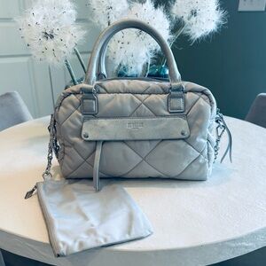 NEW!  MZ Wallace quilted Madison satchel (matte silver)